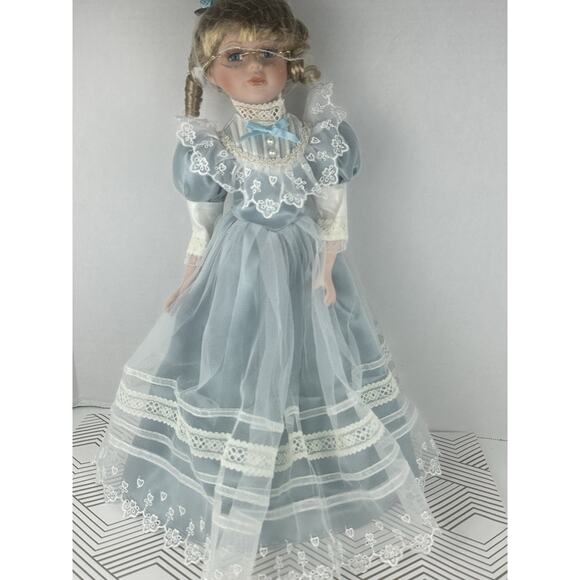 VTG Porcelain Large 16'' Tall Doll People Victorian - Picture 1 of 7